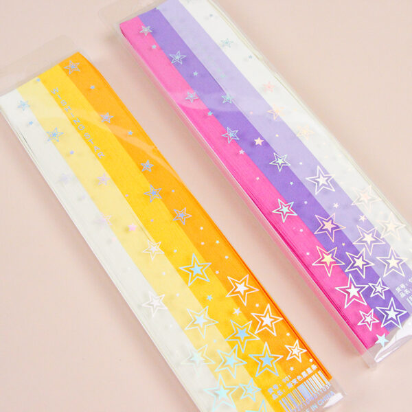 Star folding paper strips